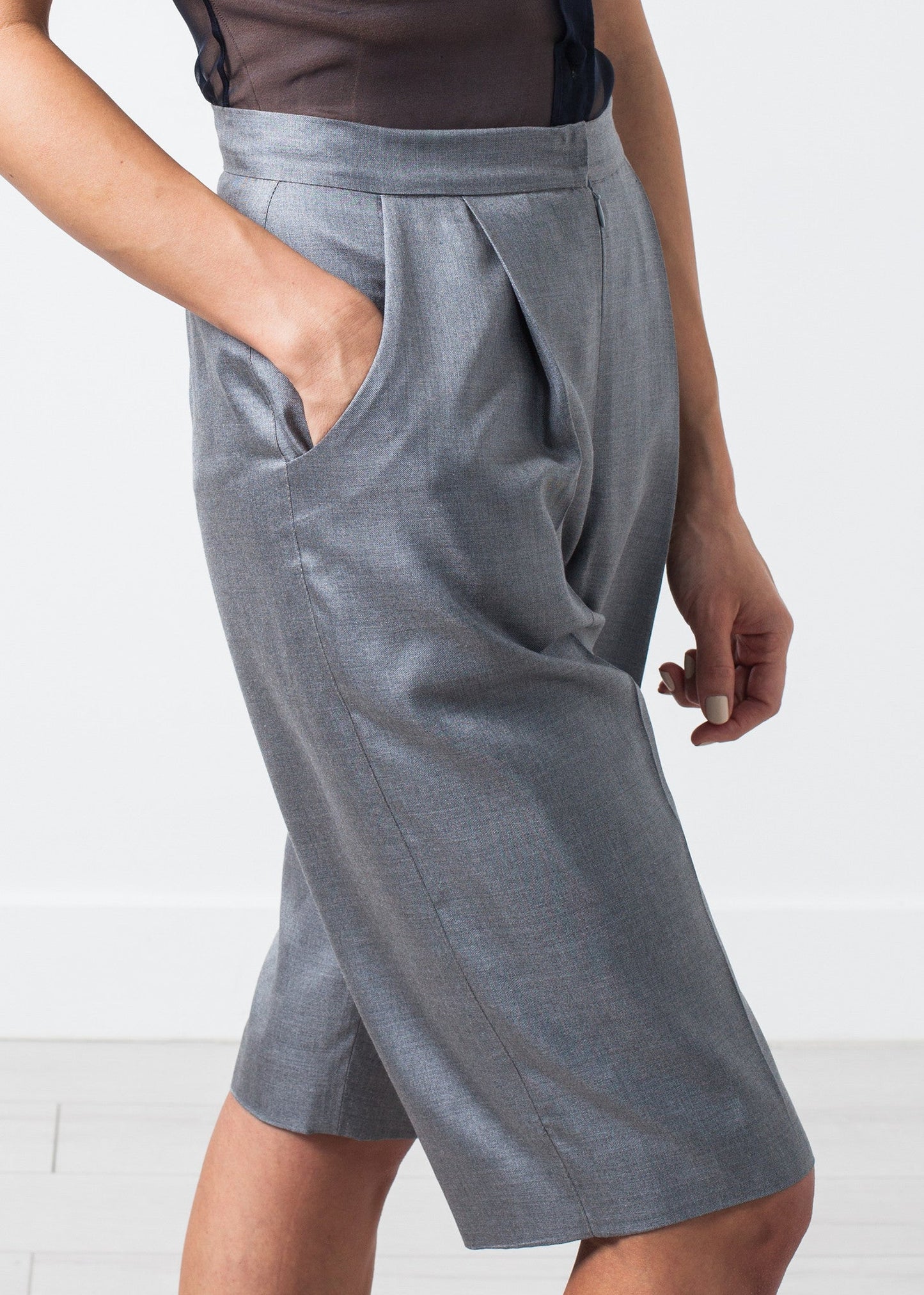 Silk Shorts in Grey