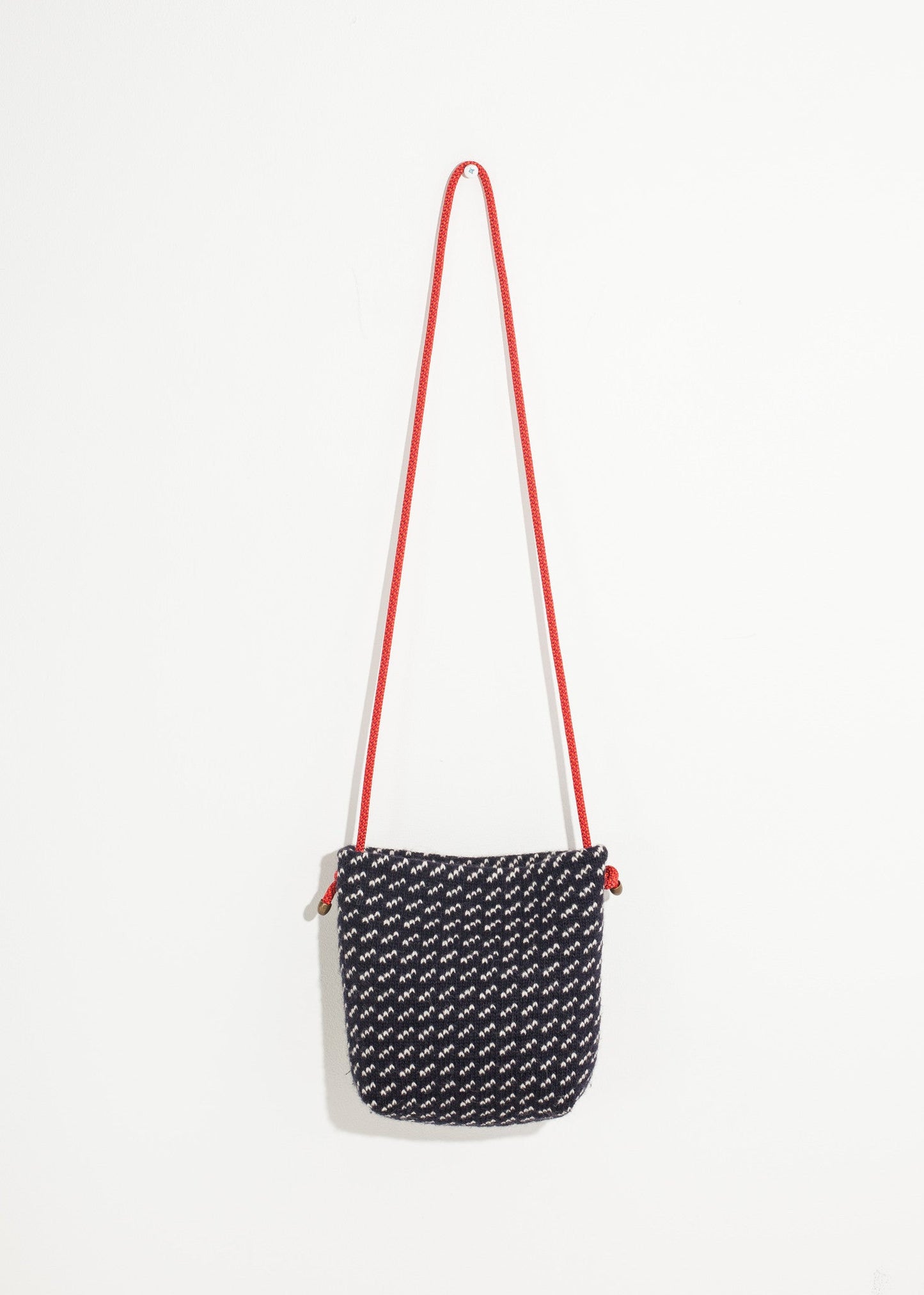 Wool Shoulder Pouch in Black/White