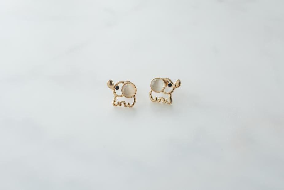 Gold Elephant Earrings - wpdevshop