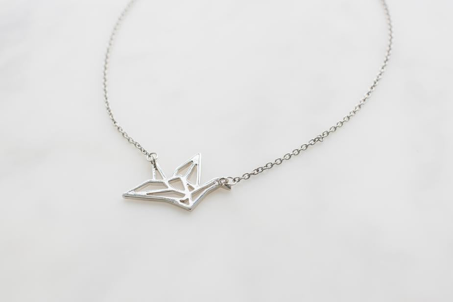 Origami Crane Necklace - wpdevshop